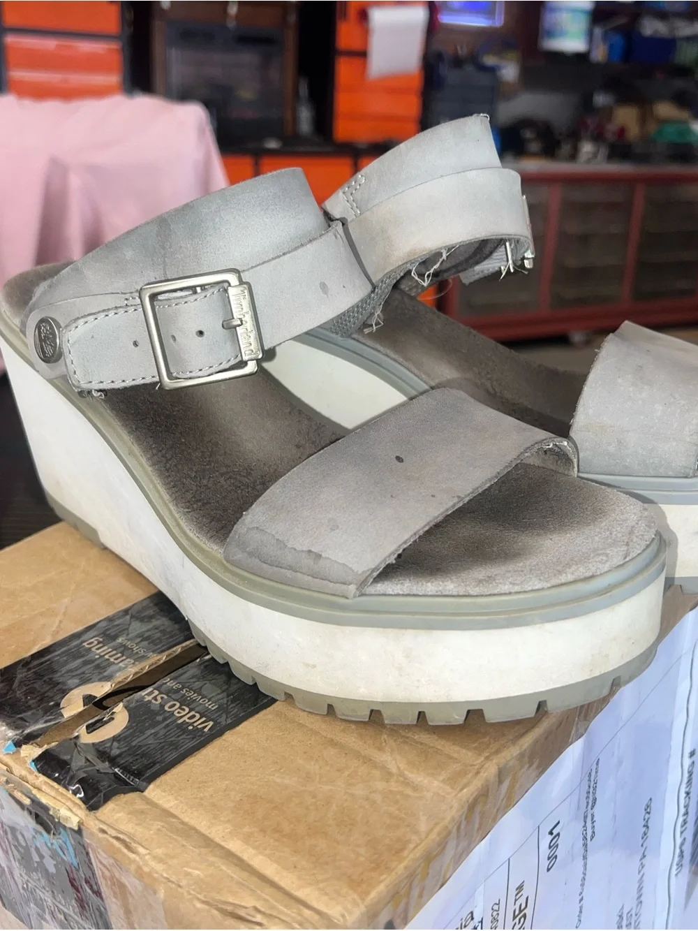 Timberland Women's Karolyn Platform Sandals/wedges in gray